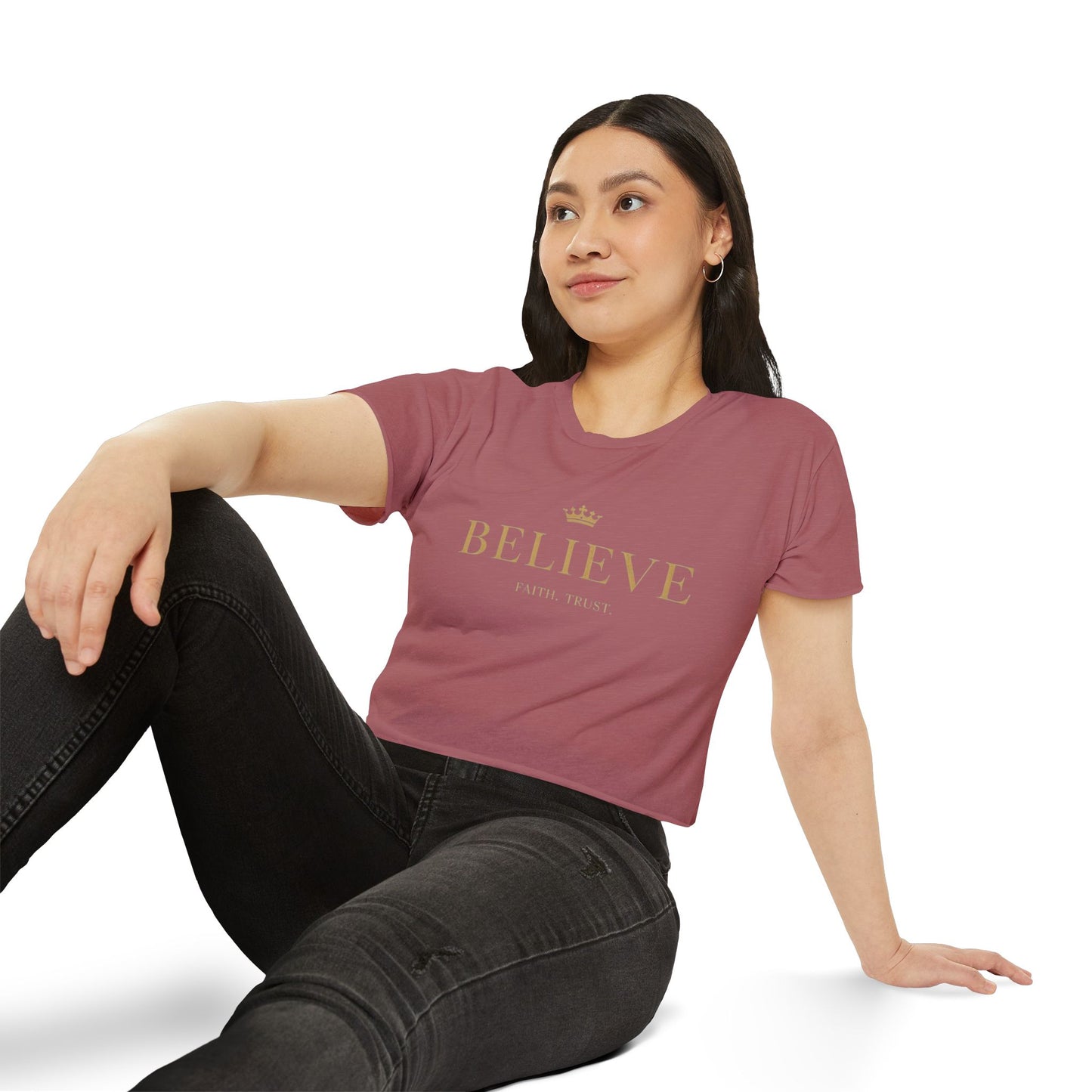 Inspirational Women's Festival Crop Top | Believe