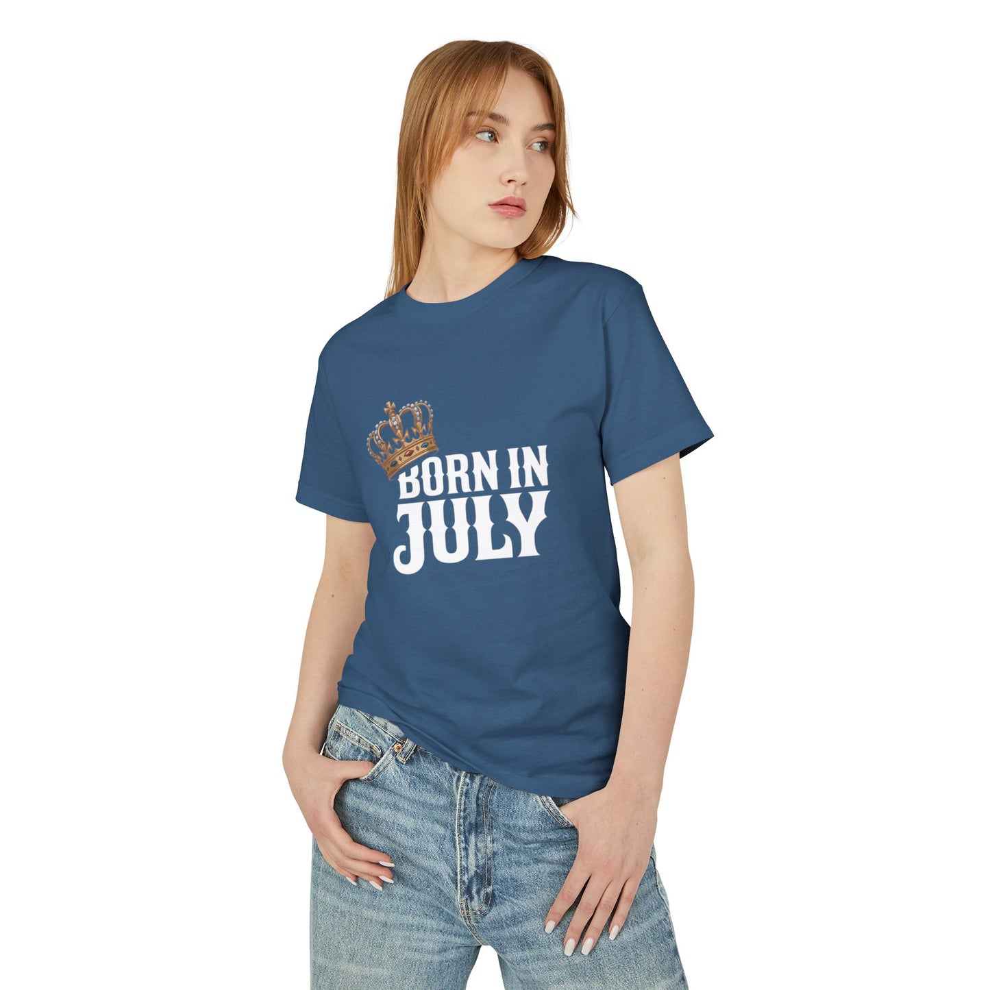 Born in July Crown Tee, Unisex Birthday Shirt