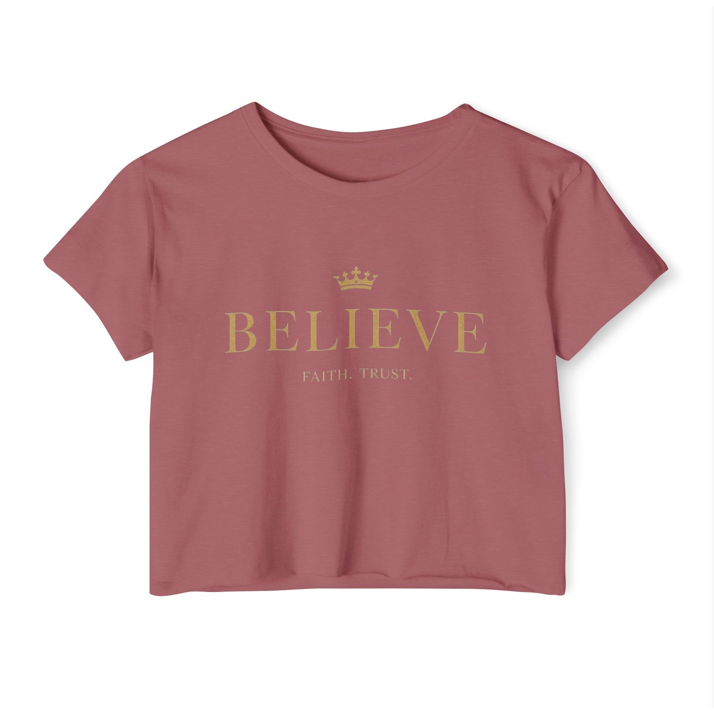 Inspirational Women's Festival Crop Top | Believe