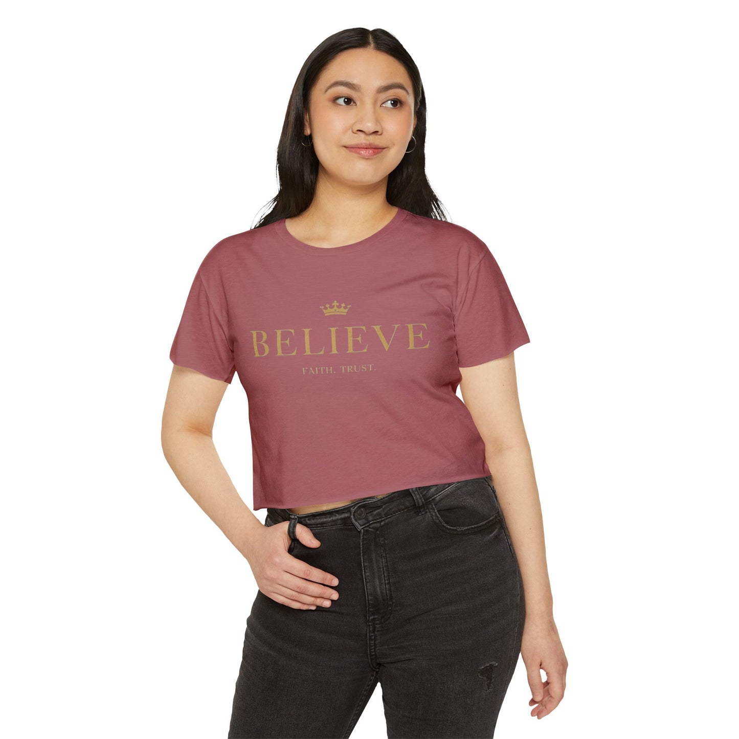 Inspirational Women's Festival Crop Top | Believe
