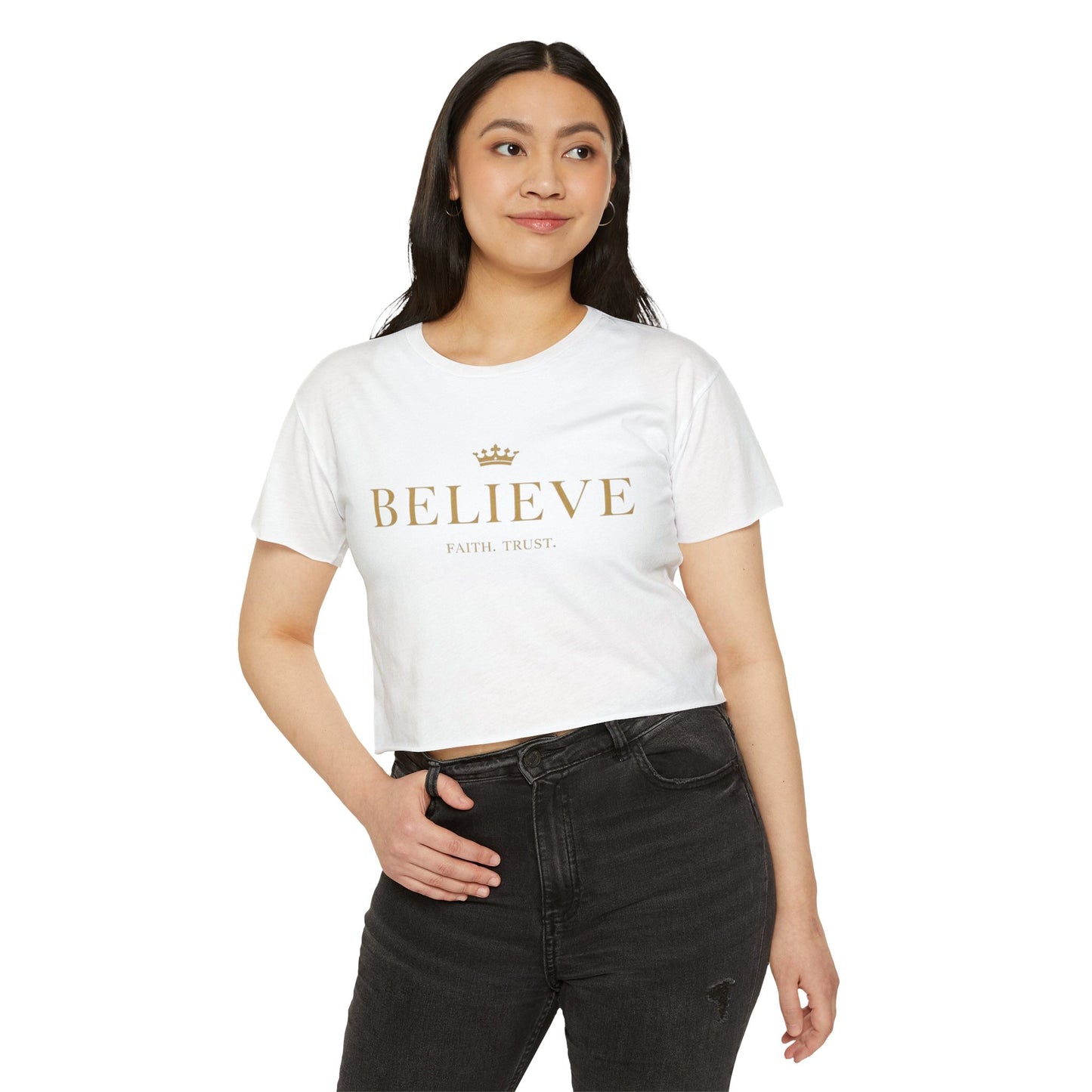 Inspirational Women's Festival Crop Top | Believe