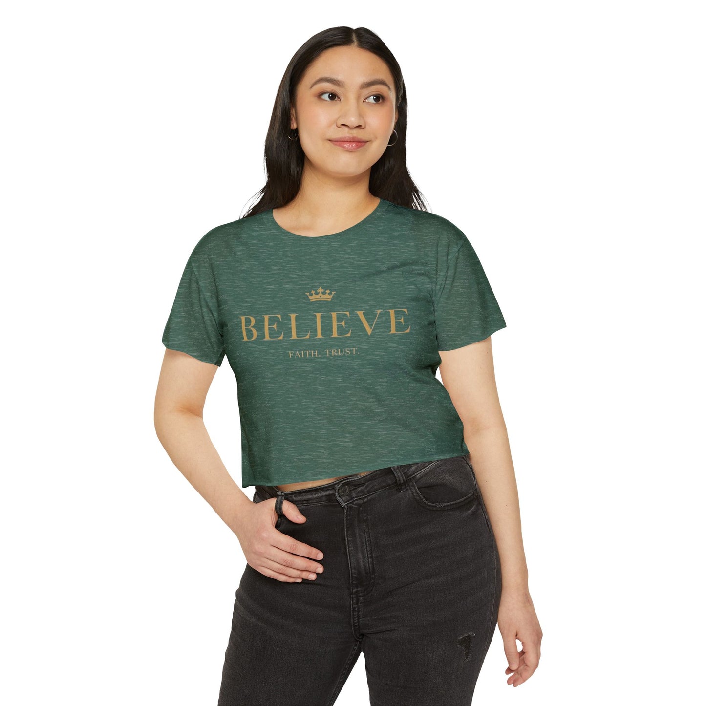 Inspirational Women's Festival Crop Top | Believe