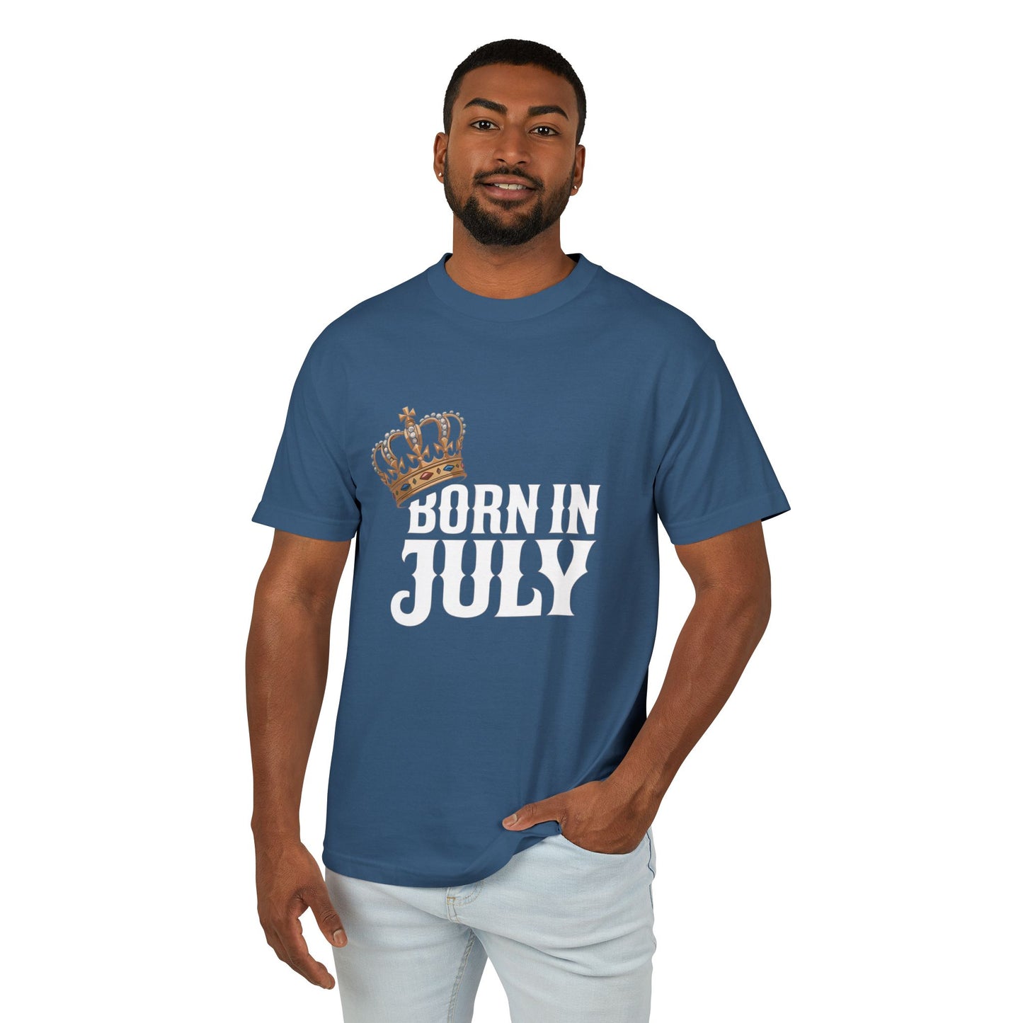 Born in July Crown Tee, Unisex Birthday Shirt
