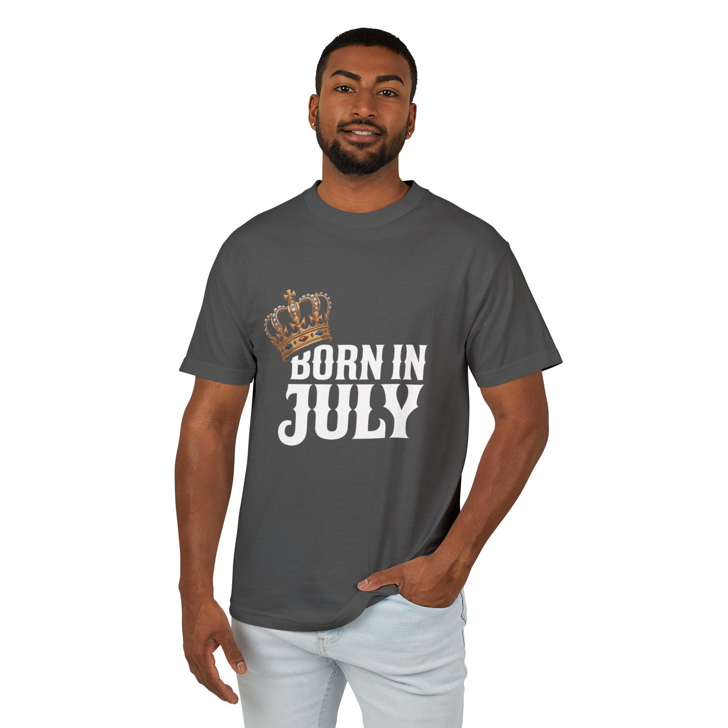 Born in July Crown Tee, Unisex Birthday Shirt