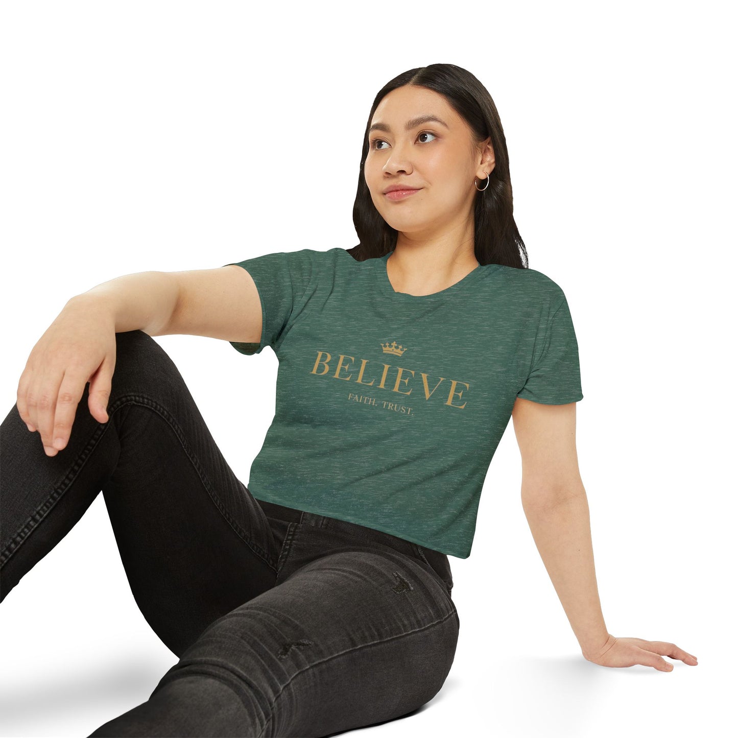Inspirational Women's Festival Crop Top | Believe