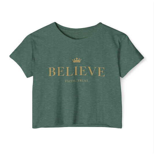 Inspirational Women's Festival Crop Top | Believe