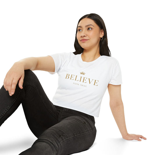 Inspirational Women's Festival Crop Top | Believe