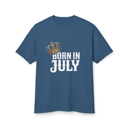 Born in July Crown Tee, Unisex Birthday Shirt