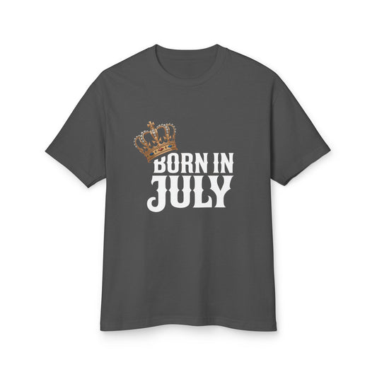 Born in July Crown Tee, Unisex Birthday Shirt